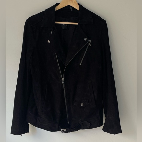 Theory Tralsmin Lamb Suede Jacket - Picture 1 of 12